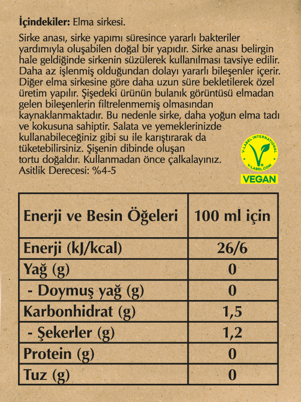 Fersan Sirke Analı Elma Sirkesi 500 CC Cam