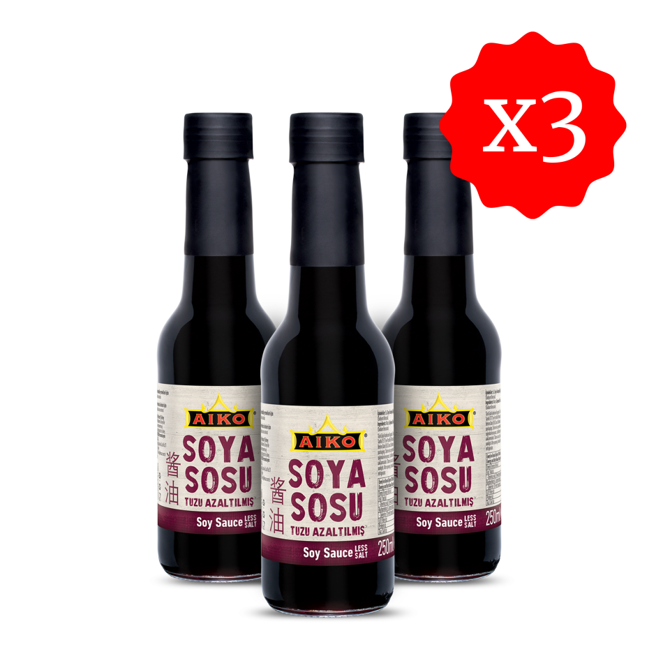 AIKO Tuzu Azaltılmış Soya Sosu 250cc x 3 Adet
