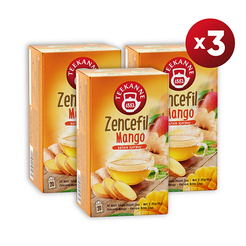 Teekanne Zencefilli Mango Aromalı Karışık Bitki Çayı 40g x 3 Adet