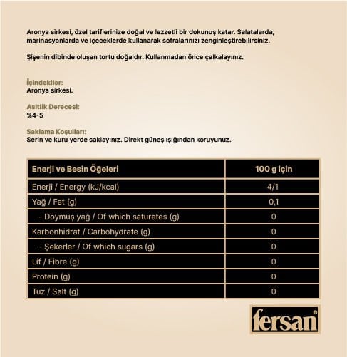 Fersan Aronya Sirkesi 490 CC Cam x 3 Adet