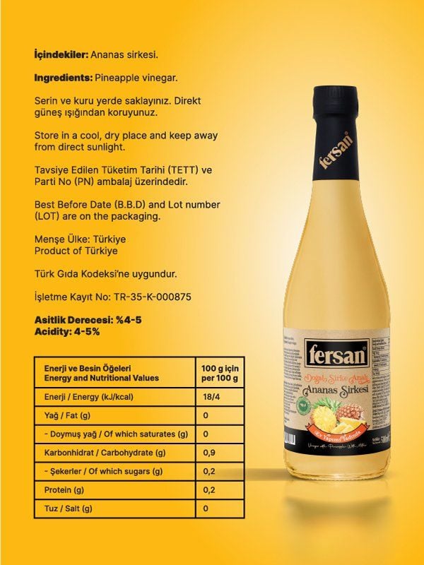 Fersan Ananas Sirkesi 500cc Cam x 3 Adet
