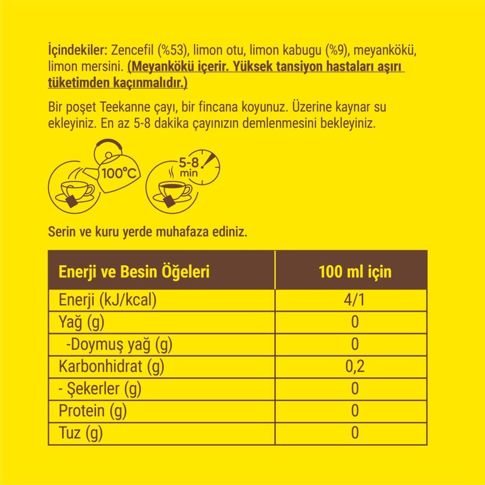 Teekanne Zencefil Limon Karışık Meyve Çayı