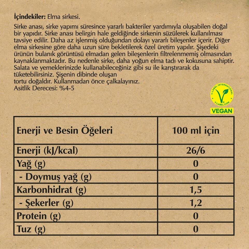 Fersan Sirke Analı Elma Sirkesi 500 CC Cam