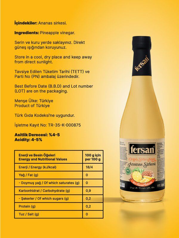 Fersan Ananas Sirkesi 500cc Cam 1 Adet