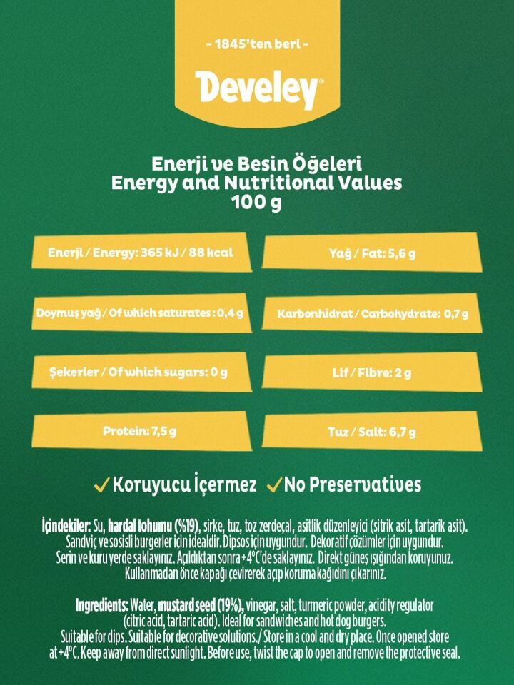 Develey Dijon Hardal 300ML x 3 Adet
