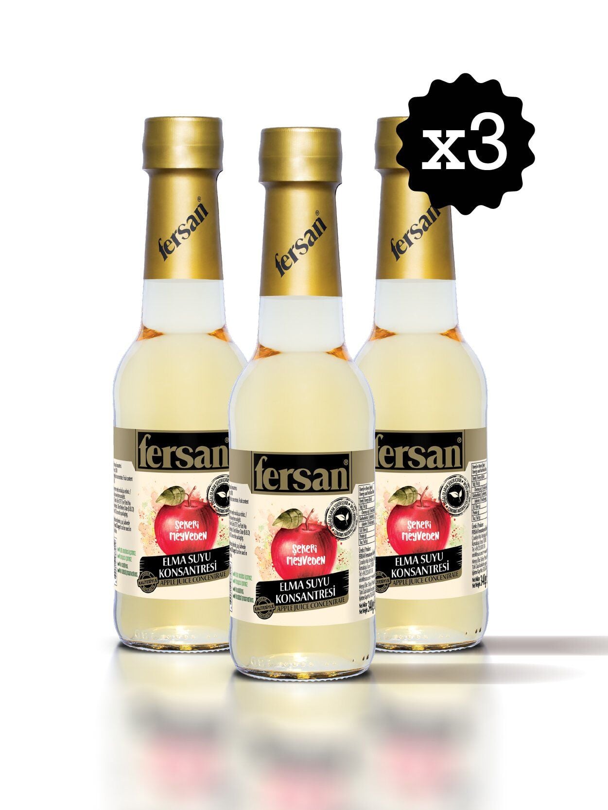 Deiyonize Elma Suyu Konsantresi 340 GR x 3 Adet