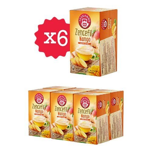 Teekanne Zencefilli Mango Aromalı Karışık Bitki Çayı 40g x 6 Adet