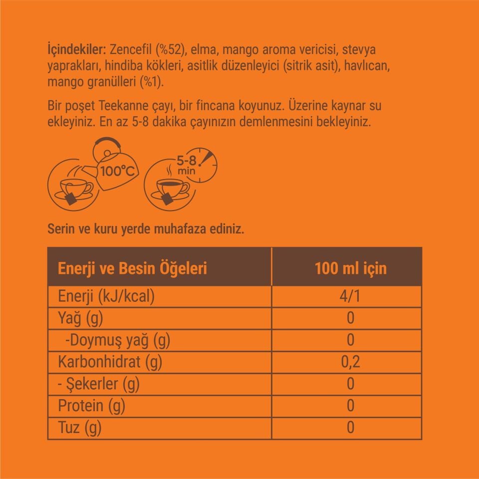Teekanne Zencefil - Mango Karışık Bitki Çayı x 6 Adet